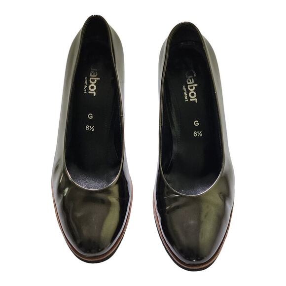 Gabor Womens Pumps UK6.5 US 9 Lug Sole Patent Leather Minimalist Corporate - Picture 3 of 7